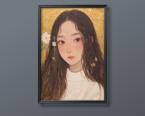 油彩画 人物肖像 ダークブラウンフレーム 超リアルな油絵人物画を4選！