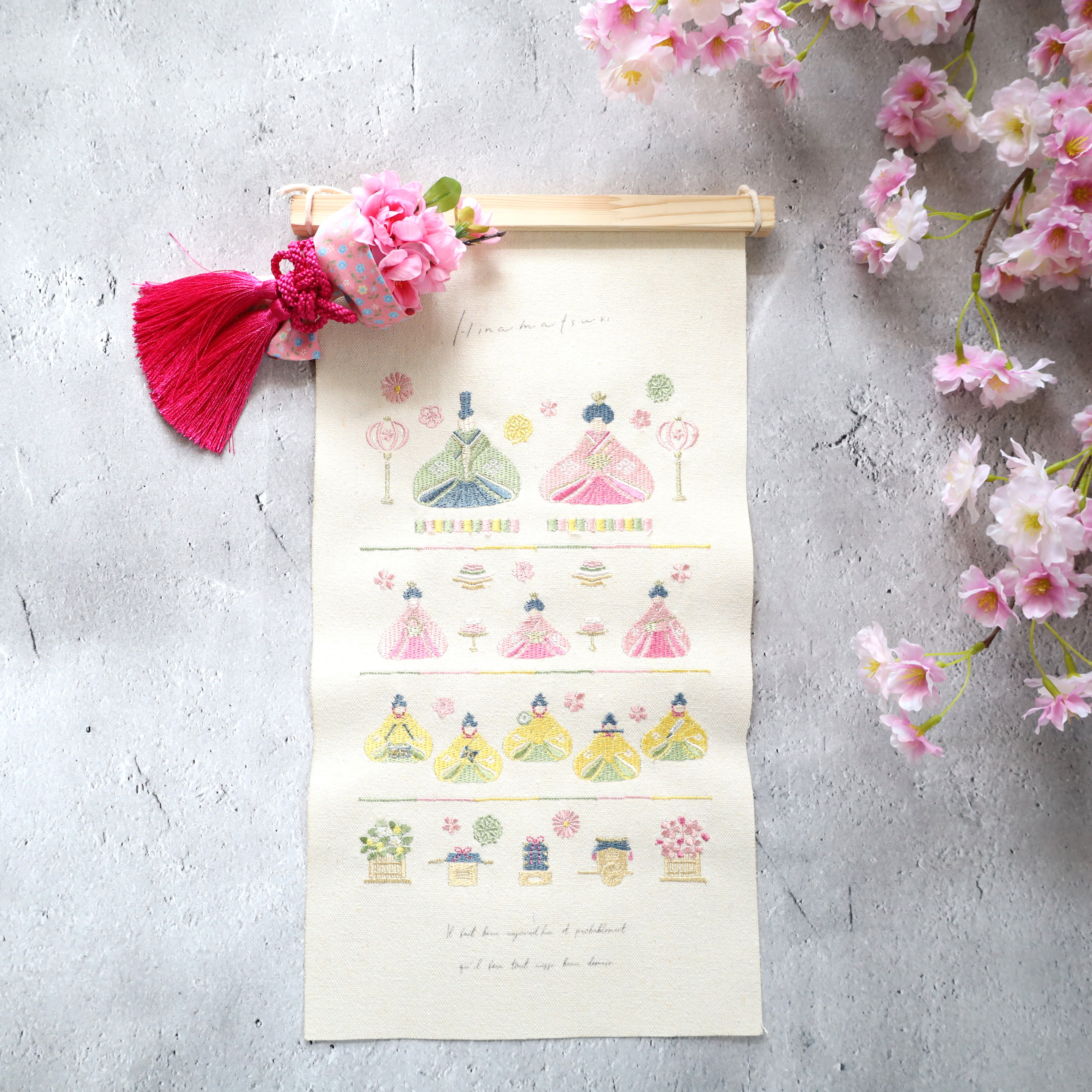 【早割】ひなまつりタペストリー❁花鼓　桃のしらべ❁No.204　タペストリー　ひな祭り　ひな壇飾り　雛飾り　桃の節句