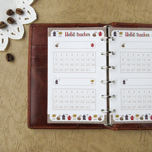 品番：M6-20】ミニ6サイズ / ハビットトラッカー[珈琲グッズ