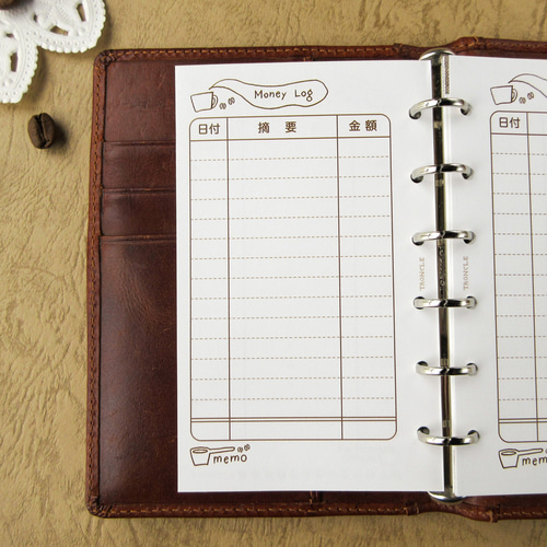 品番：M6-22】ミニ6サイズ / マネーログリフィル：システム手帳