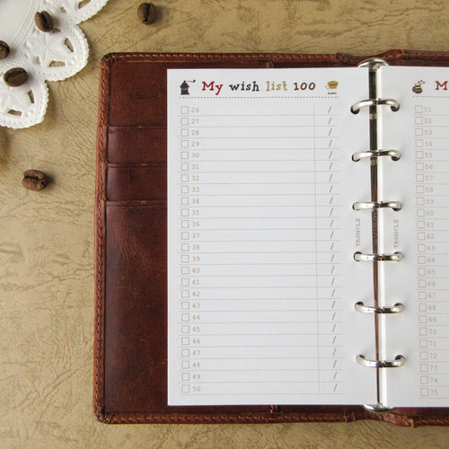 PLANNER M6バインダーリフィルセット 品番：M6-28】ミニ6サイズ / Wish listリフィル：システム手帳