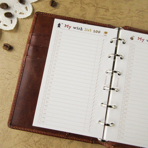 品番：M6-28】ミニ6サイズ / Wish listリフィル：システム手帳リフィル