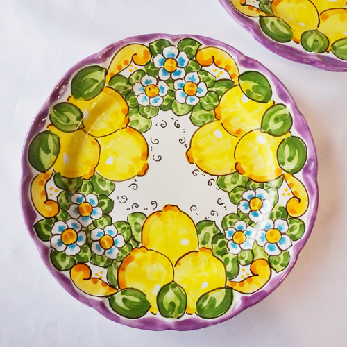 マヨリカ　陶皿 絵皿 26cm GEO037 マヨリカ焼き イタリア陶器 シチリア | iichi