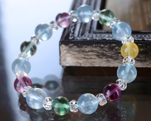 煌く水面のようなアクアマリンとマルチカラー（ミックスカラー）の