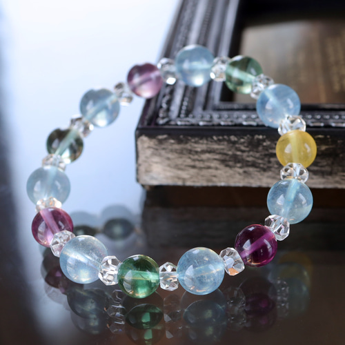 煌く水面のようなアクアマリンとマルチカラー（ミックスカラー）の