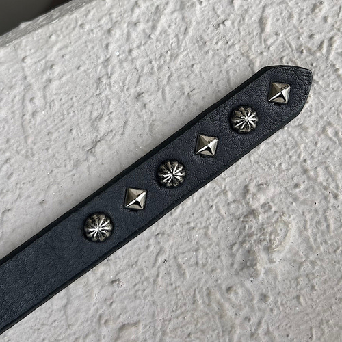 ナローベルト スタッズベルト 栃木レザーベルト ロングベルト 【Nje