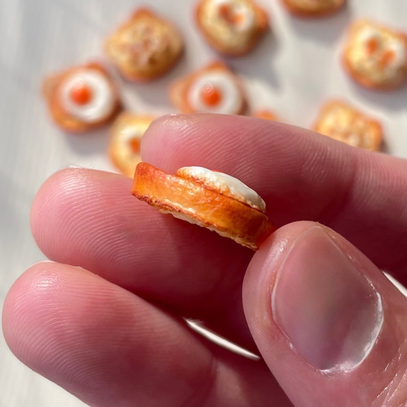 〈3点SET〉ミニチュアフード　アニマルトースト　たまご3兄弟 9枚目の画像