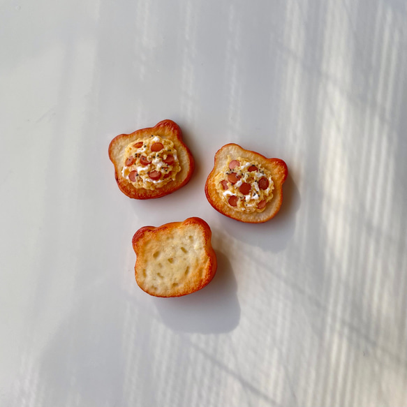 〈3点SET〉ミニチュアフード　アニマルトースト　たまご3兄弟 7枚目の画像