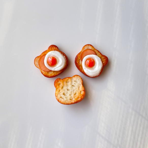 〈3点SET〉ミニチュアフード　アニマルトースト　たまご3兄弟 5枚目の画像