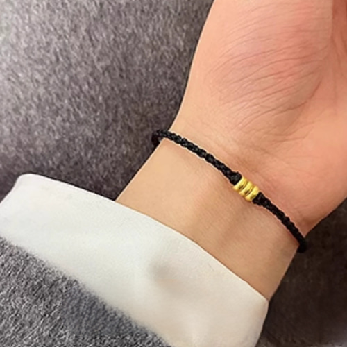 24K招福幸運！K24純金×選べる縁起色ブレスレット（1粒・3粒）24金