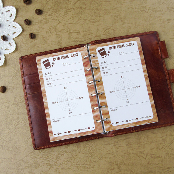 品番：M6-31】ミニ6サイズ / 珈琲ログリフィル：システム手帳リフィル