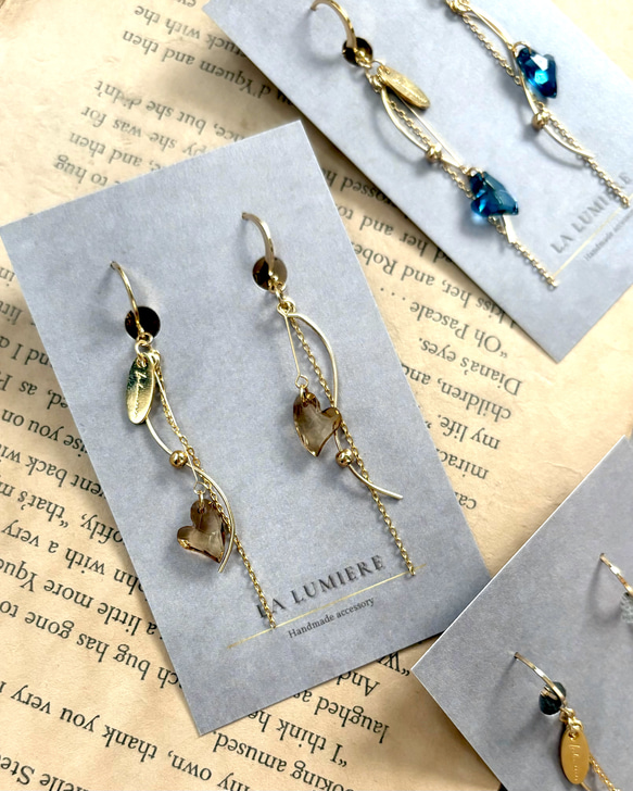 4color！"甘くない♡" 大人ハート ピアス/イヤリング⑅*॰ॱ 4枚目の画像