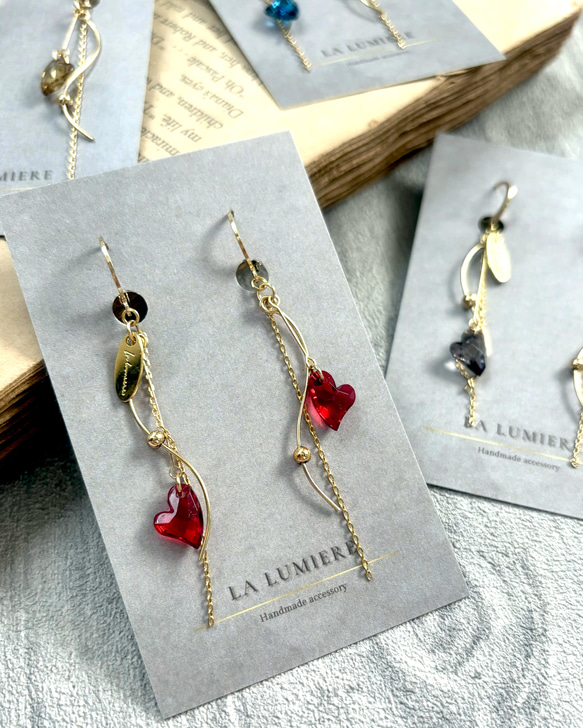 4color！"甘くない♡" 大人ハート ピアス/イヤリング⑅*॰ॱ 2枚目の画像