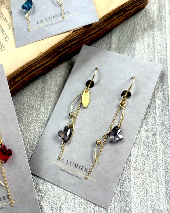 4color！"甘くない♡" 大人ハート ピアス/イヤリング⑅*॰ॱ 5枚目の画像