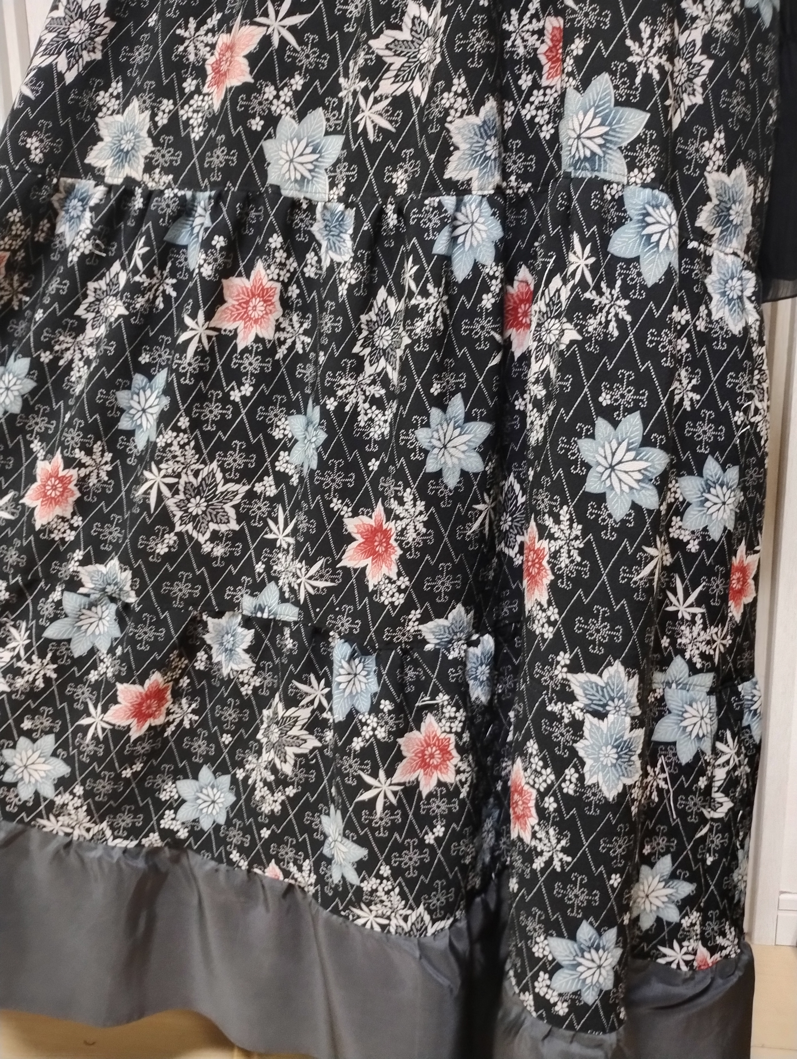 4段ティアード サロペット ジャンパースカート 着物リメイク