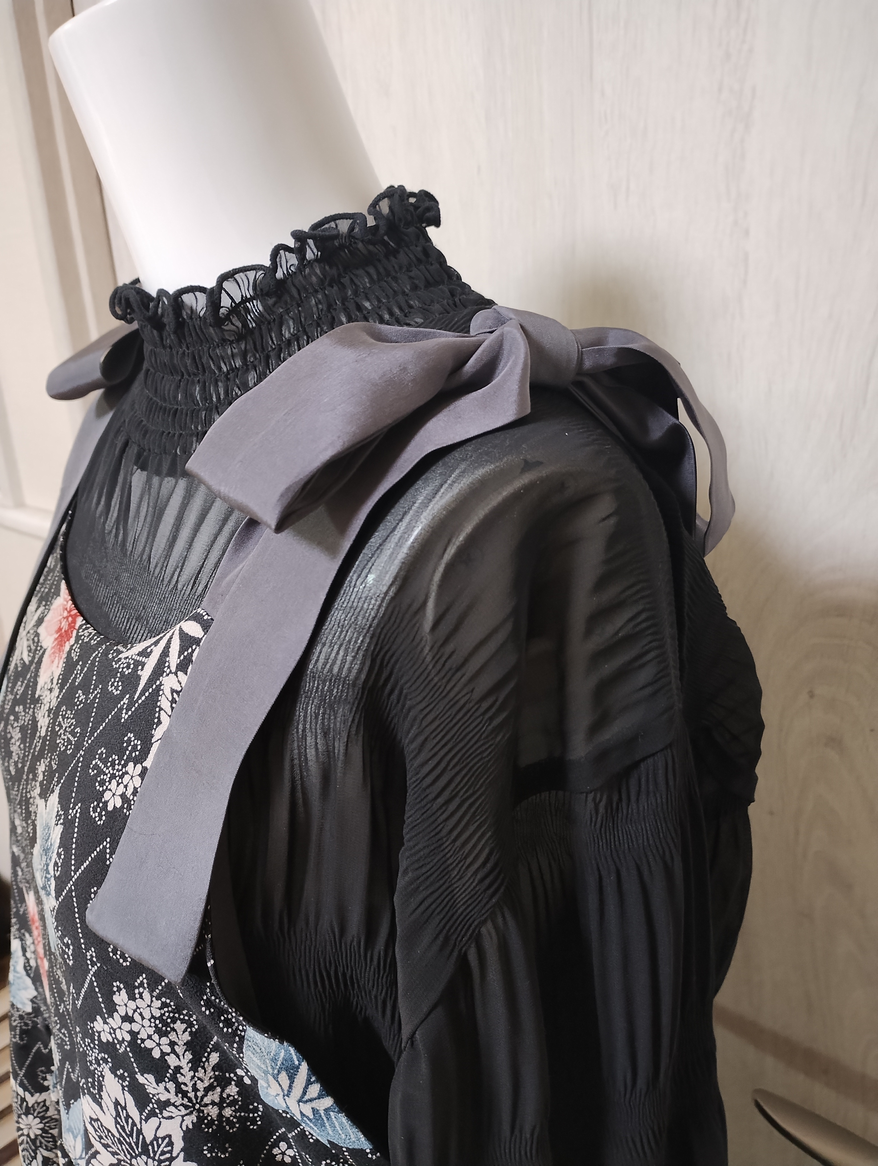 4段ティアード サロペット ジャンパースカート 着物リメイク