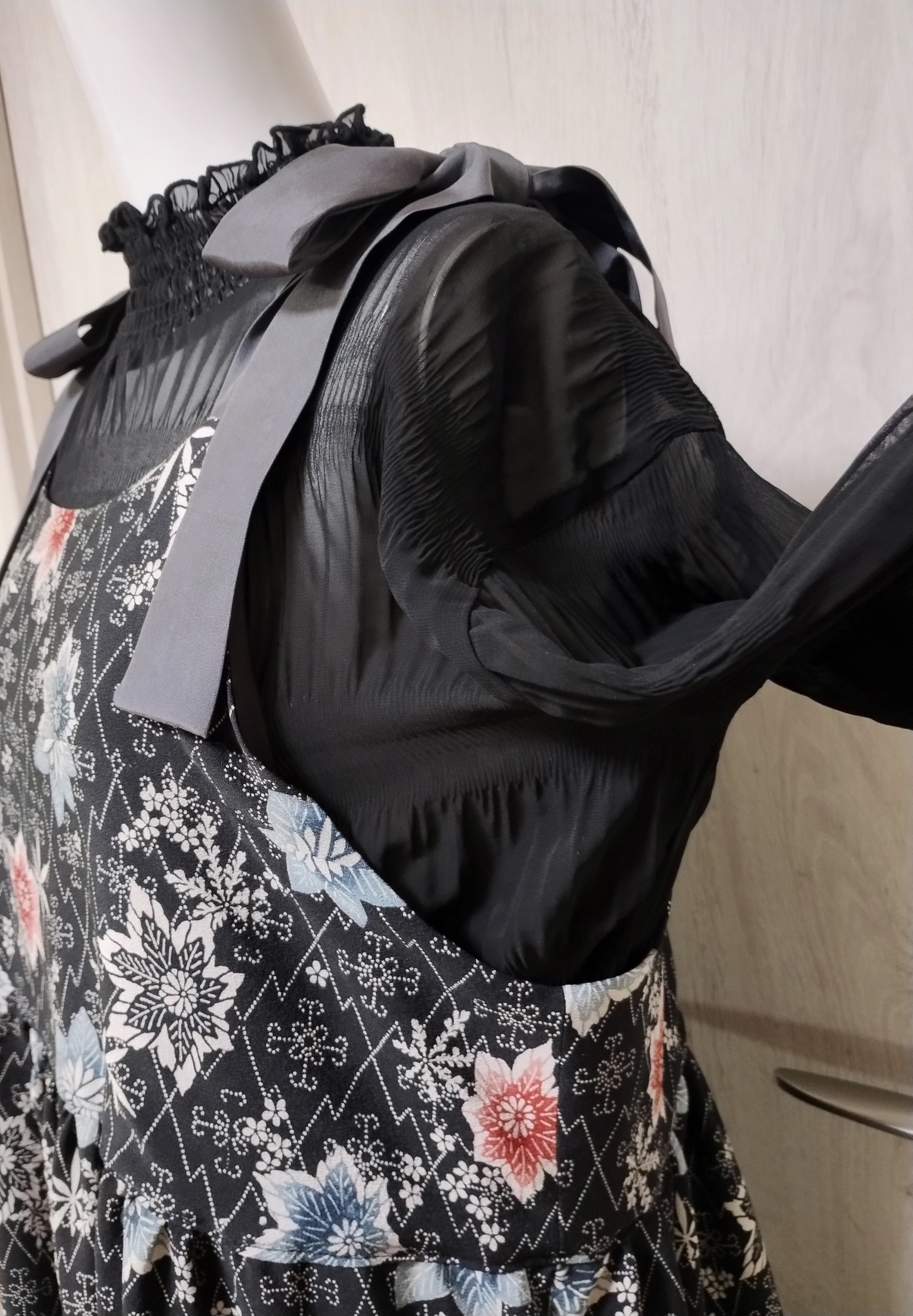 4段ティアード サロペット ジャンパースカート 着物リメイク