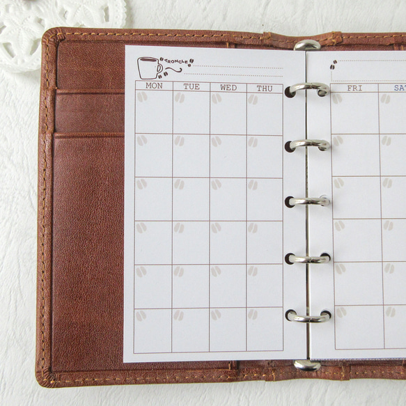 【品番：M5-02】M5サイズ / マンスリーリフィル：システム手帳リフィル 4枚目の画像