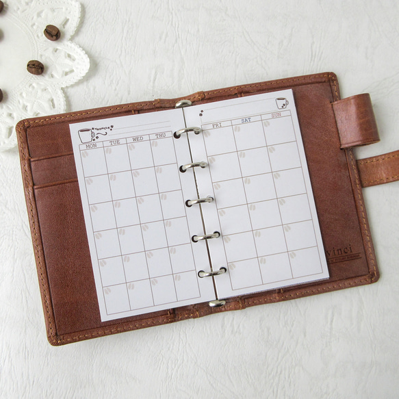 【品番：M5-02】M5サイズ / マンスリーリフィル：システム手帳リフィル 3枚目の画像