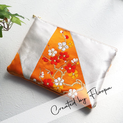 パンジー刺繍が可憐な インド刺繍リボンのミニポーチ ポーチ Floopa