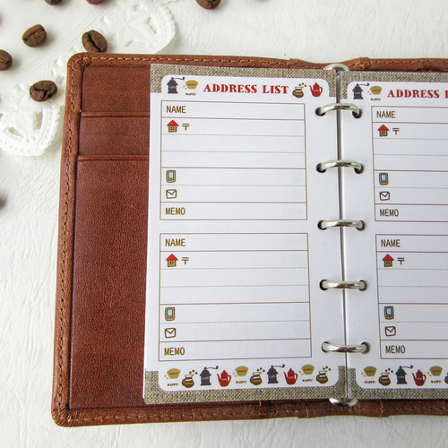 品番：M5-12】M5サイズ / アドレスリフィル ：システム手帳リフィル