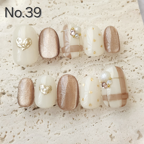 No.39】ネイルチップ/ニュアンスネイル/ミラーネイル/うるうる