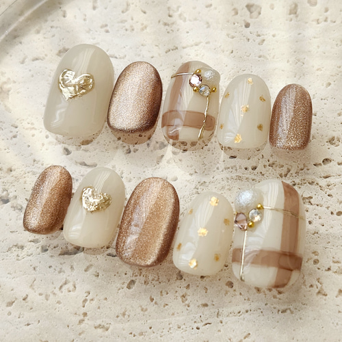 No.39】ネイルチップ/ニュアンスネイル/ミラーネイル/うるうる