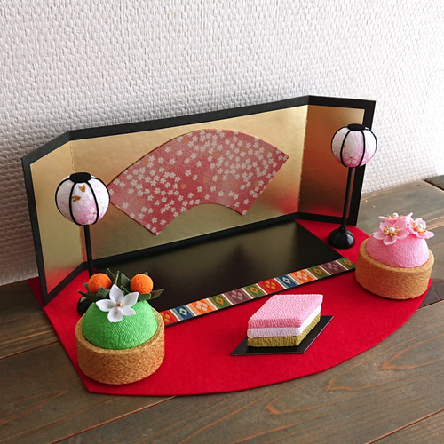 雛飾り 菱餅 桜橘 ちりめん 装飾品 小物類 小道具 ミニチュア
