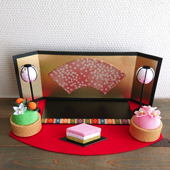 雛飾り 菱餅 桜橘 ちりめん 装飾品 小物類 小道具 ミニチュア