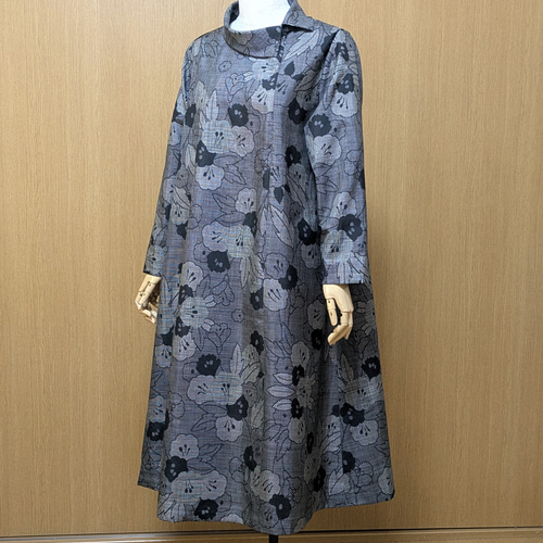 SOLD 着物リメイク ワンピース 大島紬 L〜LL ワンピース さらあお 通販