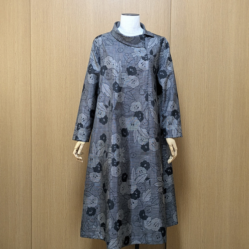 SOLD 着物リメイク ワンピース 大島紬 L〜LL ワンピース さらあお 通販