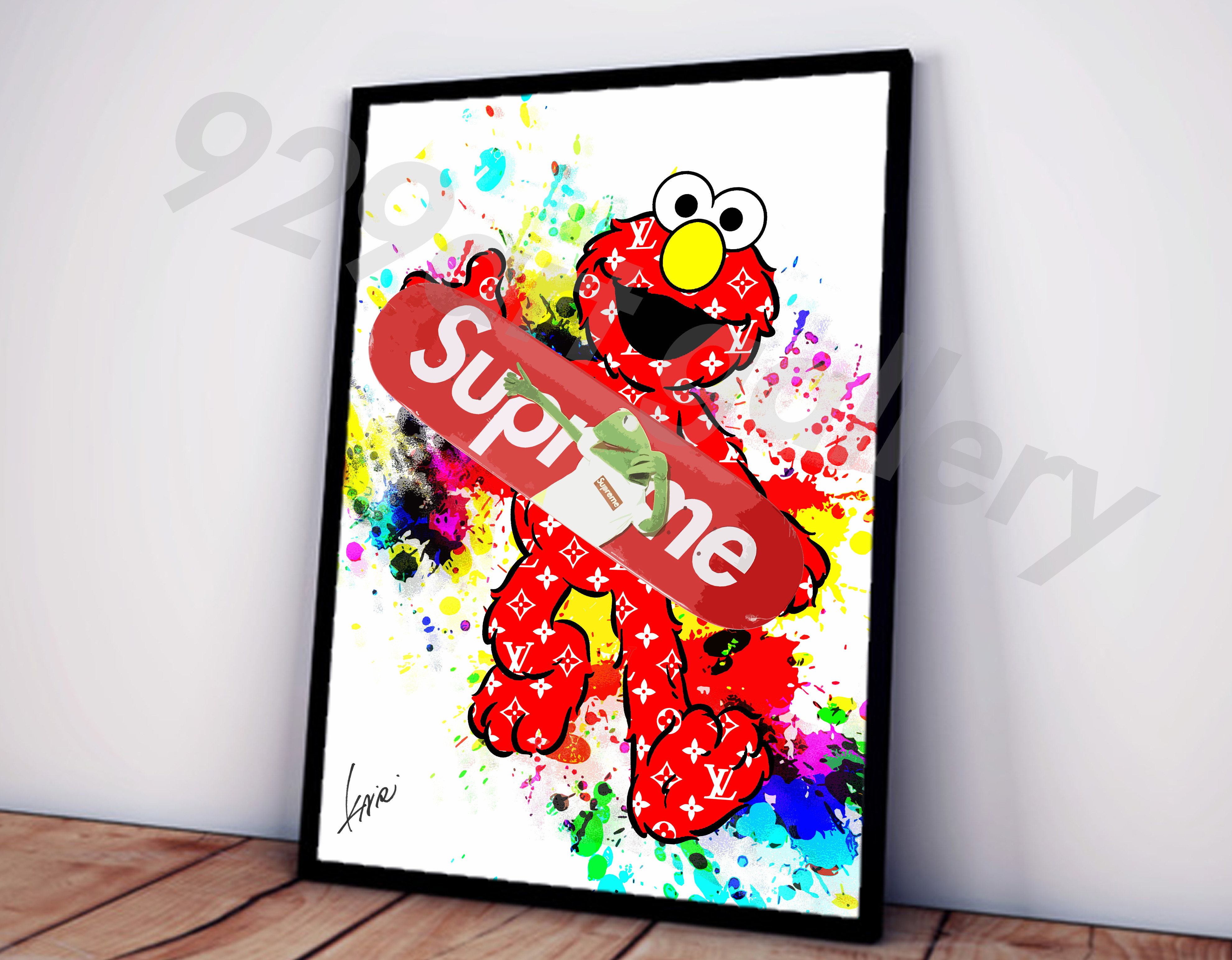 現代アート 　マットポスター　ダークカモ　（　Supreme ABE パロディ