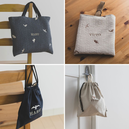 ダイナソー 恐竜 入園入学セット 4点 刺繍 ベージュ ヌビ ダイナソー 恐竜 入園入学セット 4点 刺繍 ベージュ ヌビ