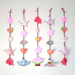 ☆今だけ価格☆❀ひな祭り❀ 吊るし飾り 桃の花 桃の節句 鶴 蝶 折り紙
