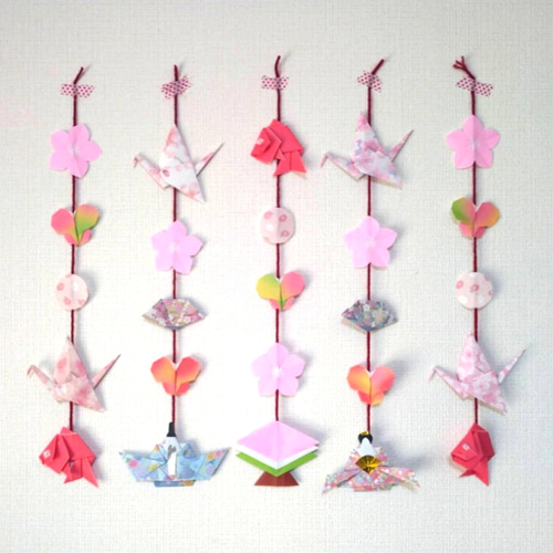 ☆今だけ価格☆❀ひな祭り❀ 吊るし飾り 桃の花 桃の節句 鶴 蝶