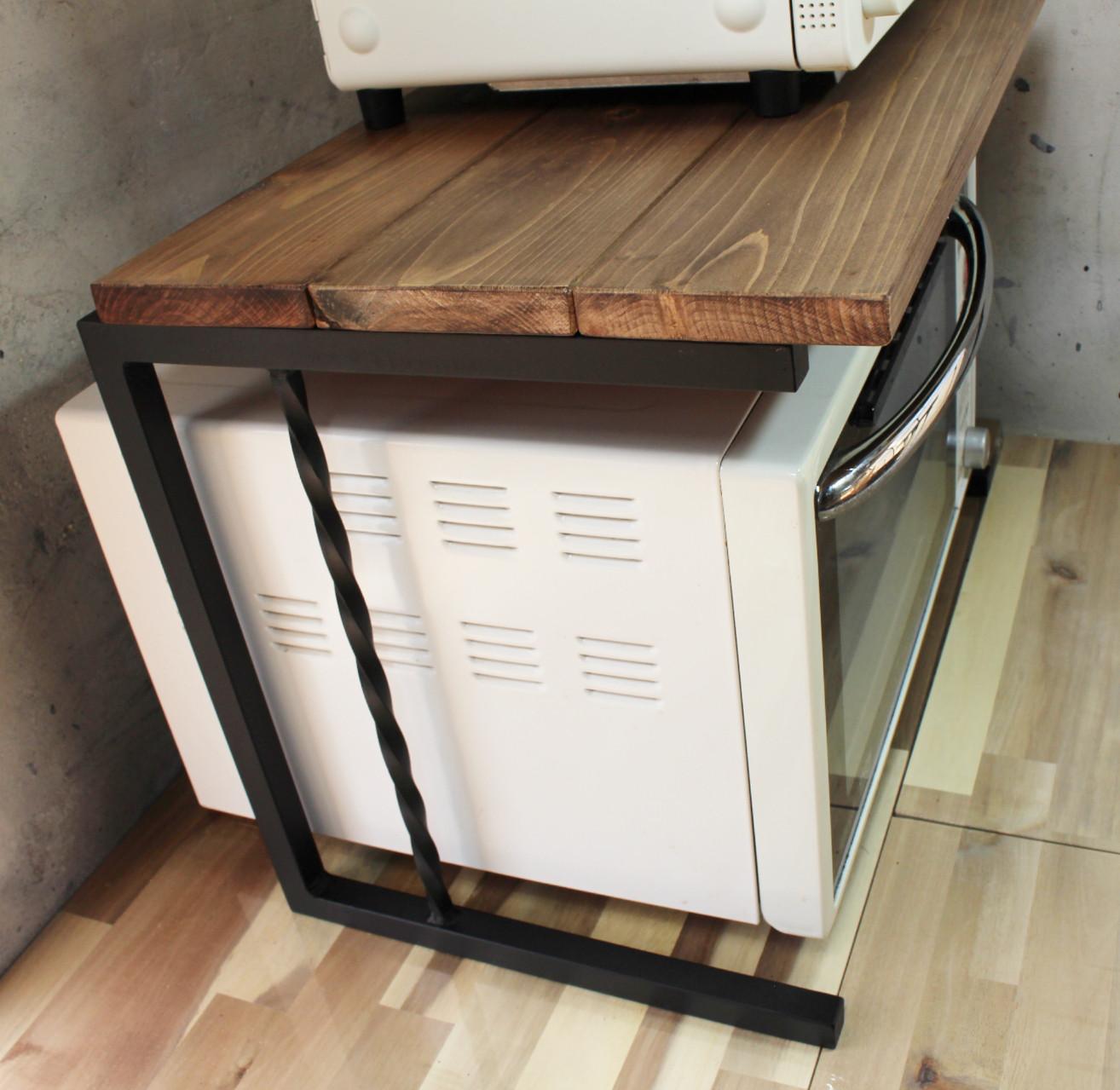 アイアン電子レンジラック！角鉄ネジリ仕様 アイアンレンジラック・角鉄ネジり仕様 棚・シェルフ・ラック