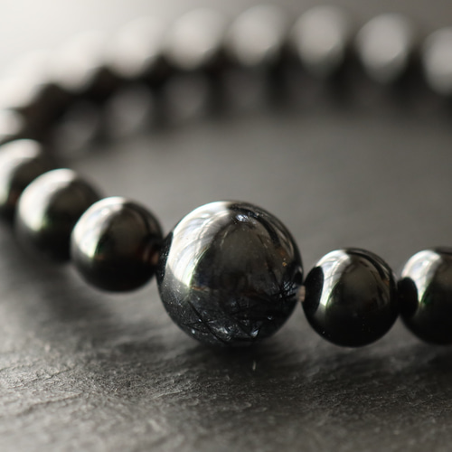 ☆戦いと破邪のお守り※向こう傷あり☆ブラックルチルクォーツ：11.5