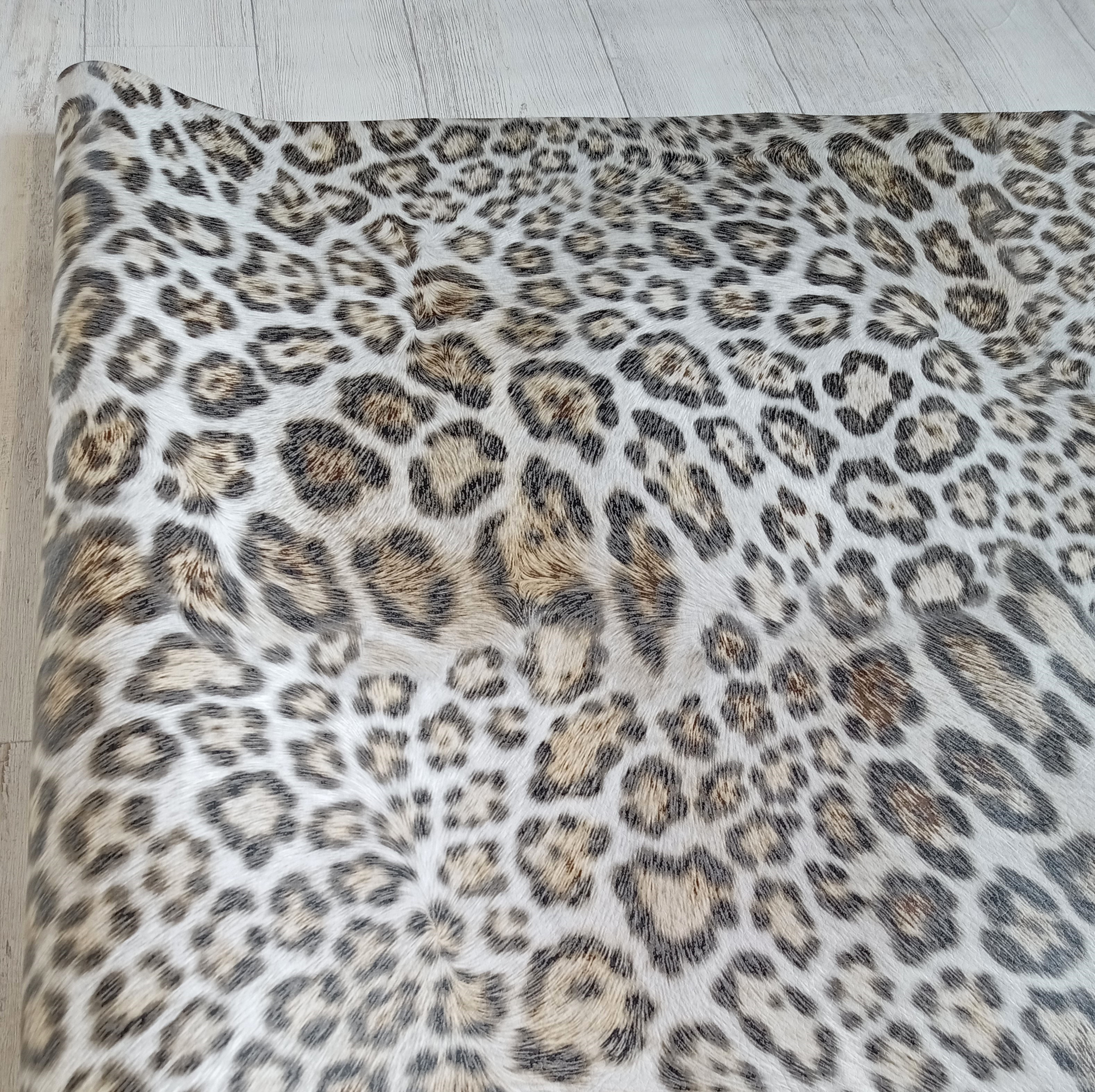 本革レオパード柄プリント　125×60cm・牛革　20241212-1