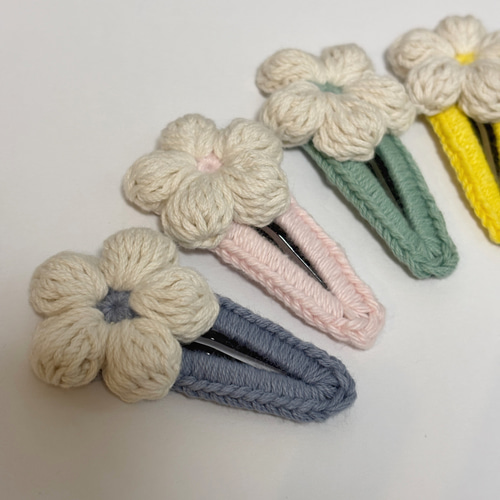 パッチンピン お花 モチーフ編み かぎ針編み ヘアピン munitte 通販