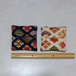 ミニ座布団 飾り座布団 金彩菱形 10cm角 4個セット 置物用