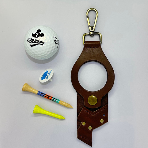 ☆ ゴルフボールケース ボールポーチ ゴルフティー ボールマーカー ブラウン ゴルフボールケース☆ティーケース☆ティーホルダー☆マーカーホルダー