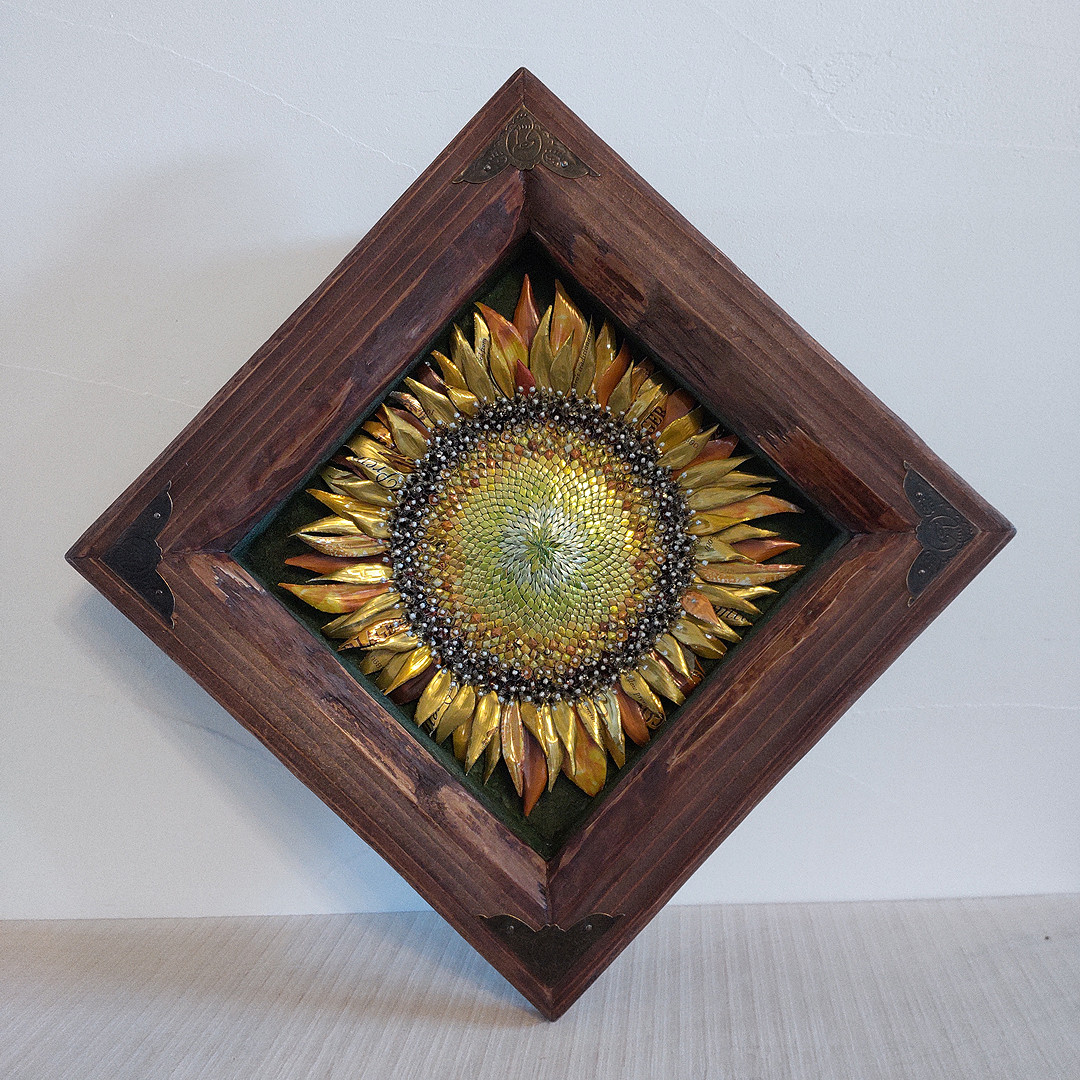 「向日葵」立体オブジェ BOXART 一点物