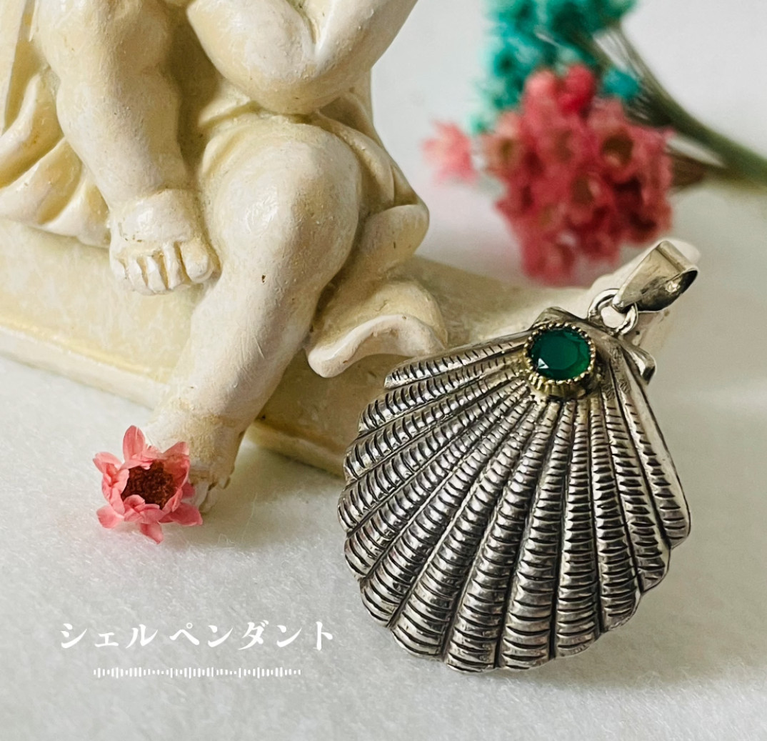 【Peach】Seashell Pendant “海の音色” シェル貝殻ペンダント