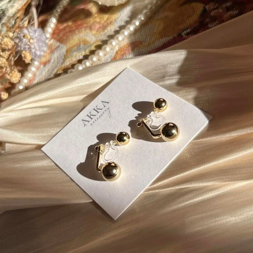 18kgp◇Gold ball earrings ゴールド ボール イヤリング ピアス