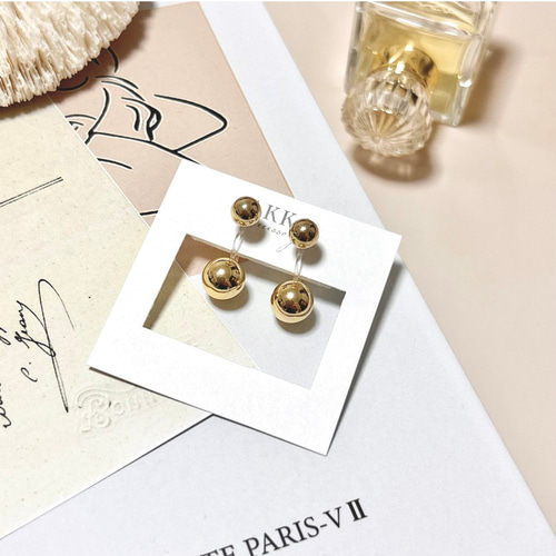 18kgp◇Gold ball earrings ゴールド ボール イヤリング ピアス