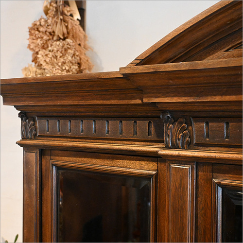 明治時代 アンティーク サイドボード 英国 ガラスキャビネット 飾り棚