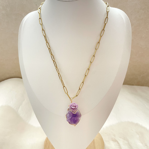 ラベンダーアメジスト ミニクラスター ペンダントトップ(天然石