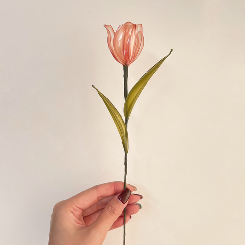 単品販売】チューリップ ピンク 1本 f3016 一輪挿し・花瓶・花器 Cuore