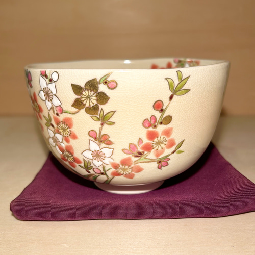 抹茶茶碗　桃の花 色絵 桃の花 抹茶茶碗 茶碗・めし碗 清香〜きよか〜 通販