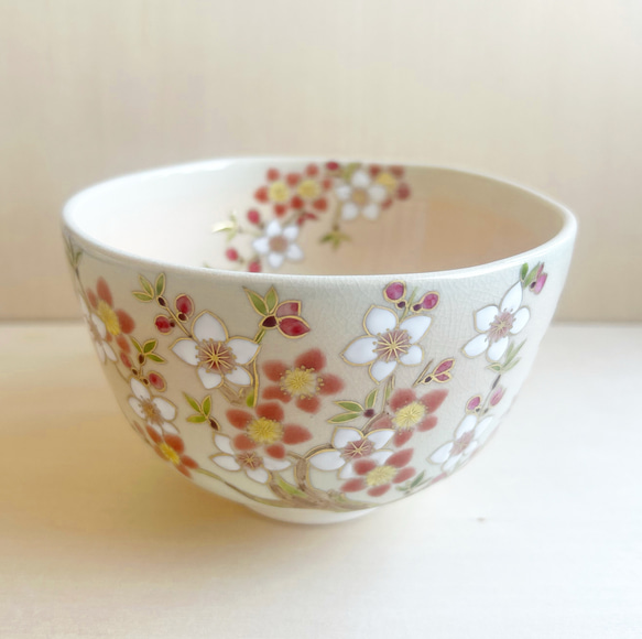 抹茶茶碗　桃の花 色絵 桃の花 抹茶茶碗 茶碗・めし碗 清香〜きよか〜 通販 18835062